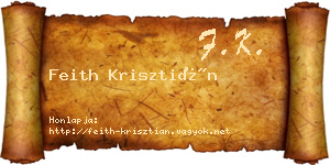 Feith Krisztián névjegykártya