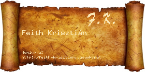 Feith Krisztián névjegykártya